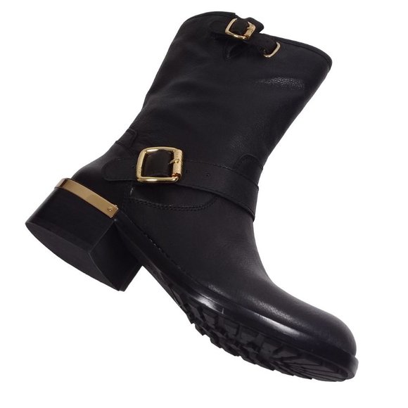 New Vince Camuto Wendeema WomensLeather MotoBoot Harness Detailed Mid-Calf 6.5M - Picture 14 of 14